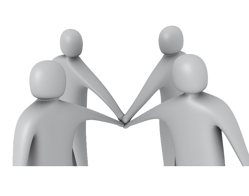 卡通3d小人一起加油吧装饰矢量