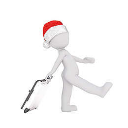 拉着行李箱的小人