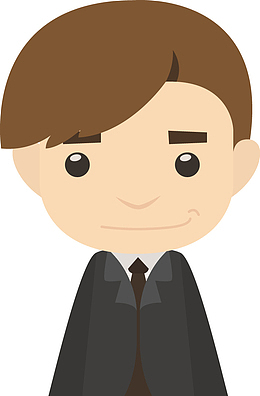 半身经理手绘卡通素材