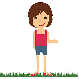 卡通手绘人物矢量红衣女子素材