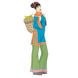 手绘古代女子