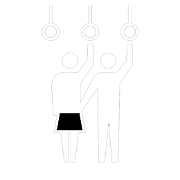 卡通小人挤公交