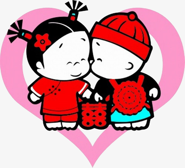 卡通小人结婚装饰