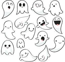 万圣节卡通幽灵小人