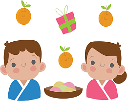 卡通小人庆祝中秋