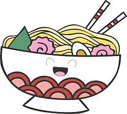 卡通日式拉面小人