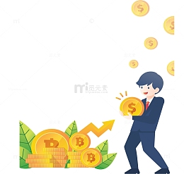 金融商务小人赚钱