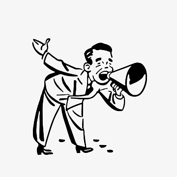 简笔手绘弯腰呐喊的男士素材