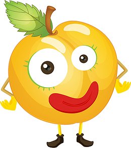 夏季水果黄桃小人