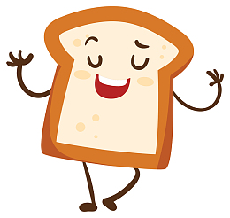 切片面包卡通小人