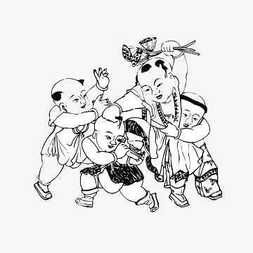 卡通小人简笔画素材_卡通小人简笔画图片元素-觅元素