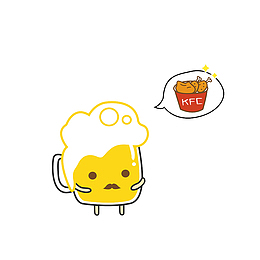 想吃炸鸡全家桶的啤酒卡通小人素