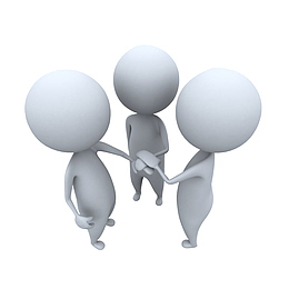 简约风格3D小人加油打气装饰矢