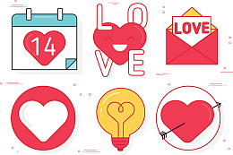 可爱爱心七夕节图标