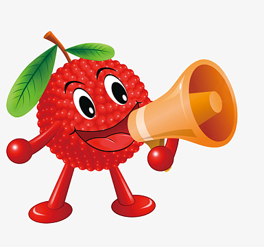 水果杨梅树叶卡通