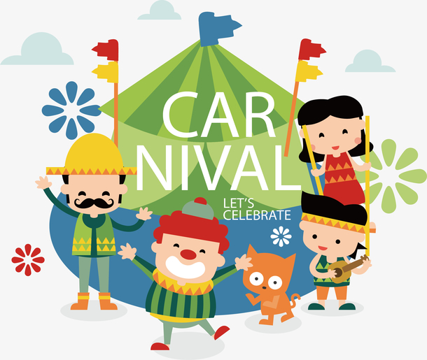 卡通小人嘉年华快乐