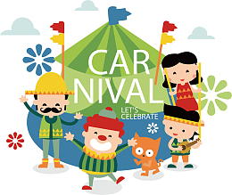 卡通小人嘉年华快乐