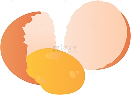 蛋壳蛋黄矢量鸡蛋