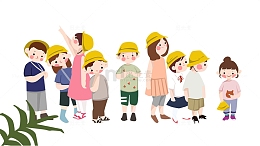 免抠卡通手绘开学季老师带着学生