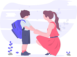 老师安慰学生插画矢量图