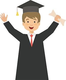 招手的初中学生人物