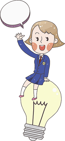 水彩举手的小女孩免抠图