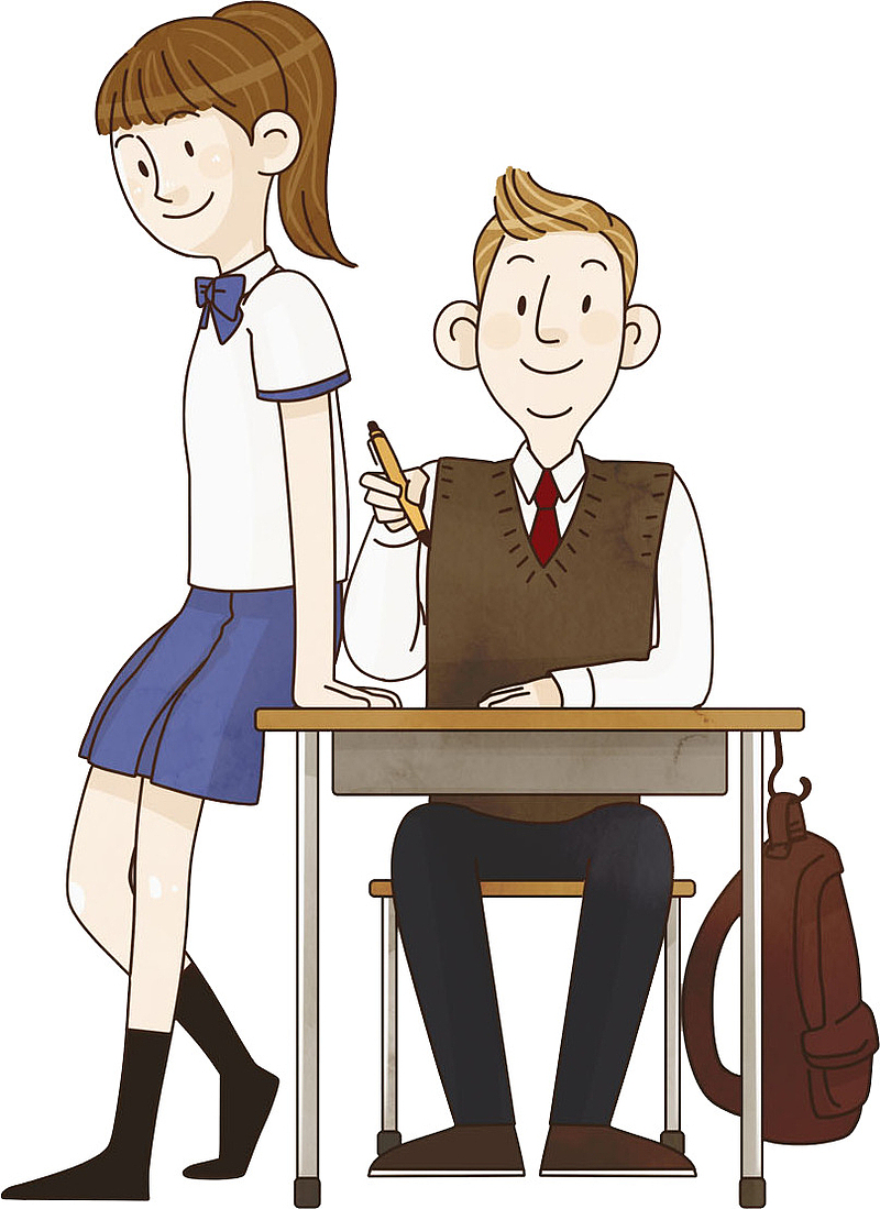 坐在课桌的女孩