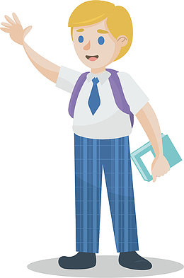 矢量图打车的学生
