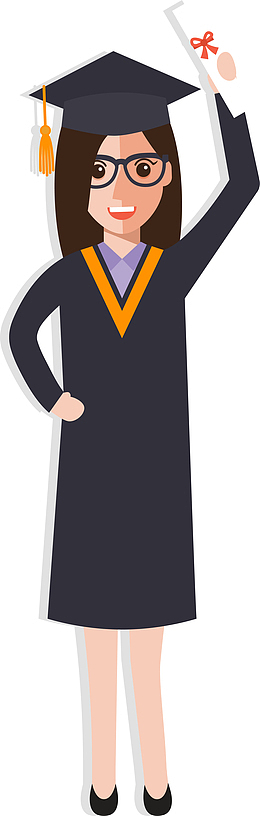 穿着学士服的女孩PNG
