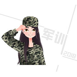 卡通人物军训素材