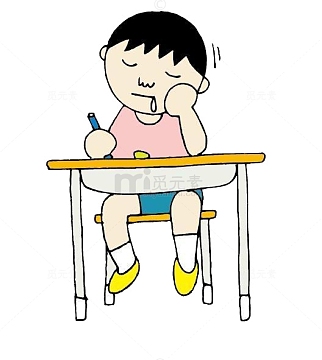 上课打瞌睡的女学生png卡通手绘可爱的小猪猪png卡通人早上睡懒觉png