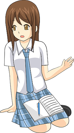 矢量卡通美丽女孩png图
