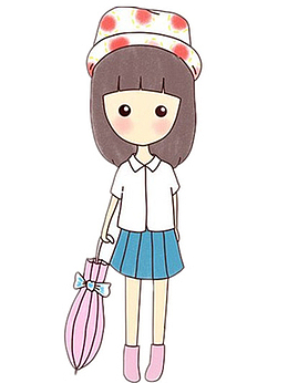 戴帽子的小女孩