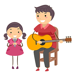 音乐课上老师和学生表演节目