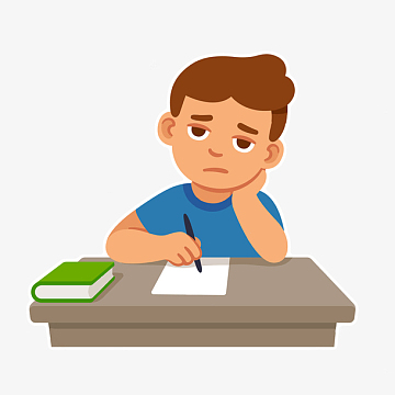 卡通写字的男孩