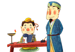读书识字插画