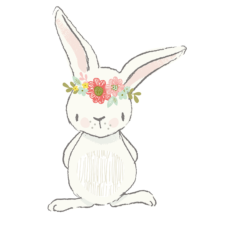 可爱小动物兔子手绘