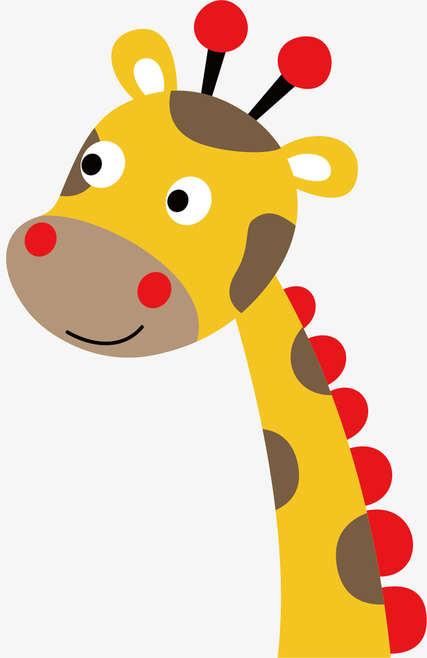 矢量图卡通长颈鹿