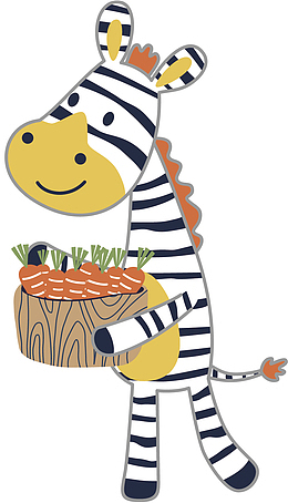矢量图可爱的斑马