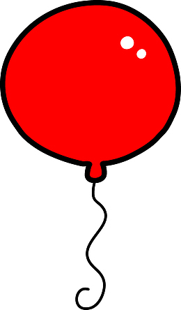 手绘儿童画卡通红色气球素材