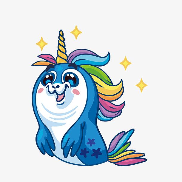 关键词 : 矢量,手绘,卡通,png免抠图,动物,彩色,小海狮,蓝色,海洋生物