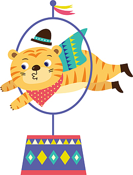 矢量图杂耍的老虎