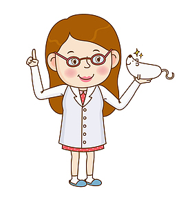 拿着小白鼠的女人