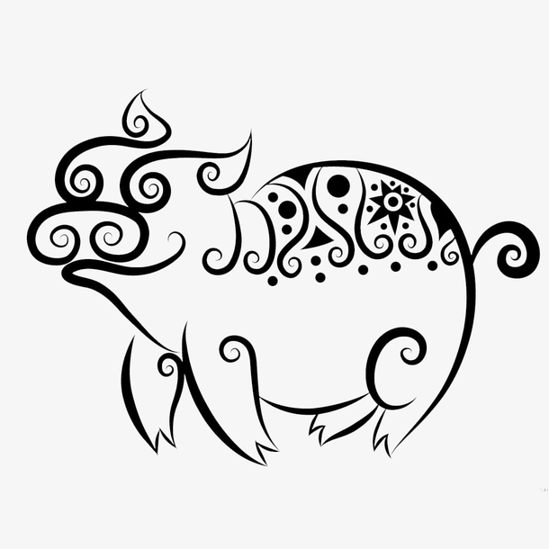 手绘猪简笔画