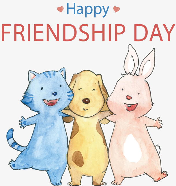 卡通手绘小动物朋友