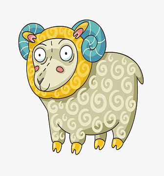 卡通动物暖绵绵的山羊