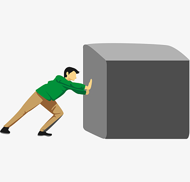 卡通版推石头的男子