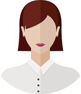 矢量图白色衬衫女性
