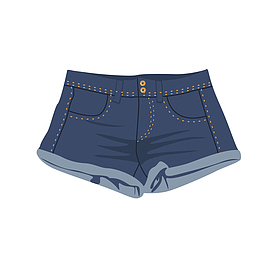 卡通牛仔裤设计矢量图