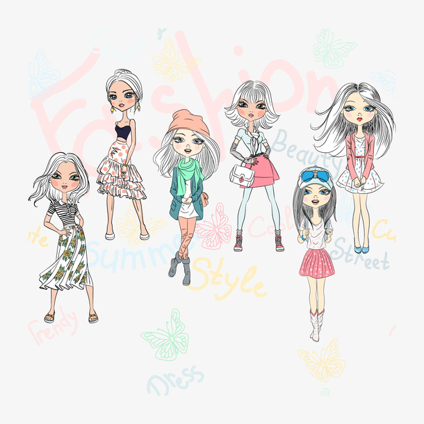 服装模特矢量素材